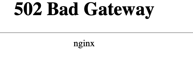502 bad gateway nginx