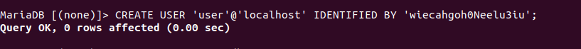 create user mysql