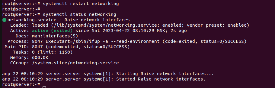 networking restart