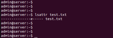 lsattr после chattr -i