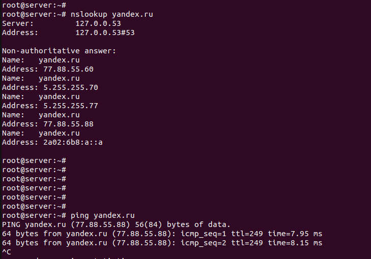 проверить dns записи домена nslookup