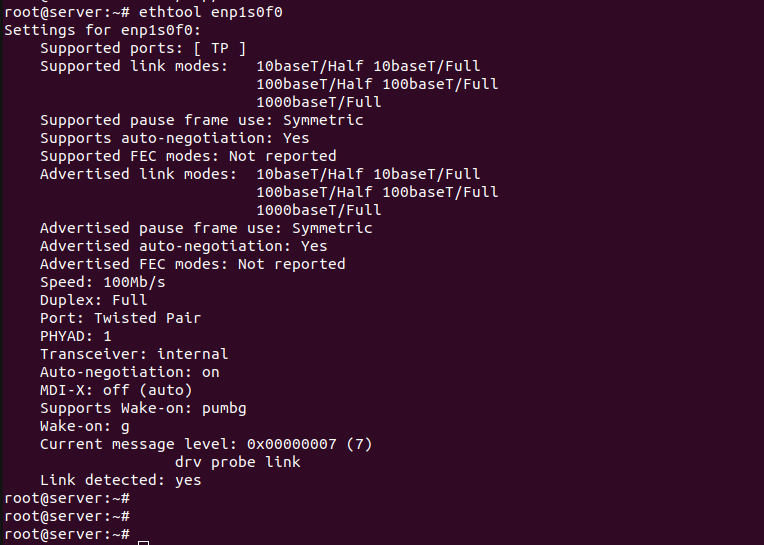 ethtool в Linux