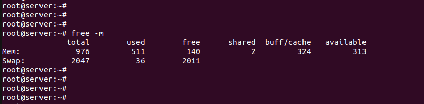 мониторинг памяти в Linux, free -m