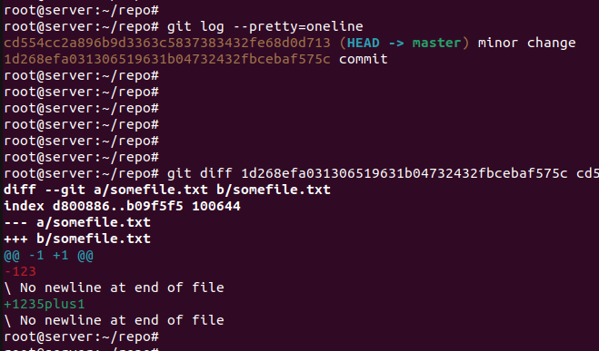 git diff между коммитами