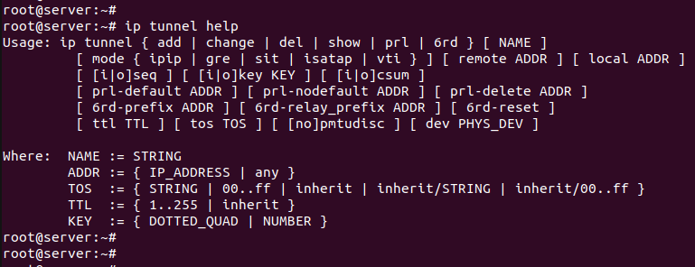 ip tunnel help