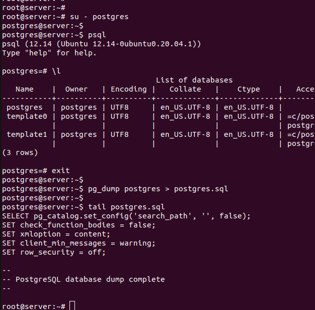 postgres дамп