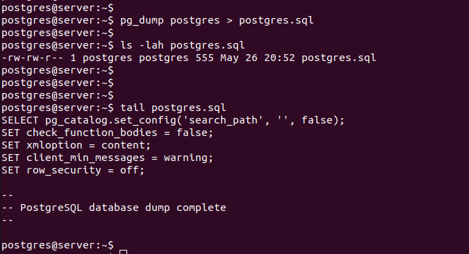 бэкап базы postgresql