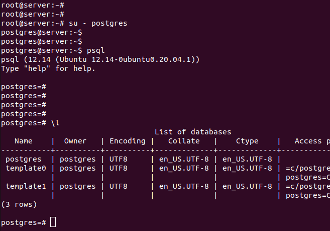 Создать базу данных в Postgresql в консоли