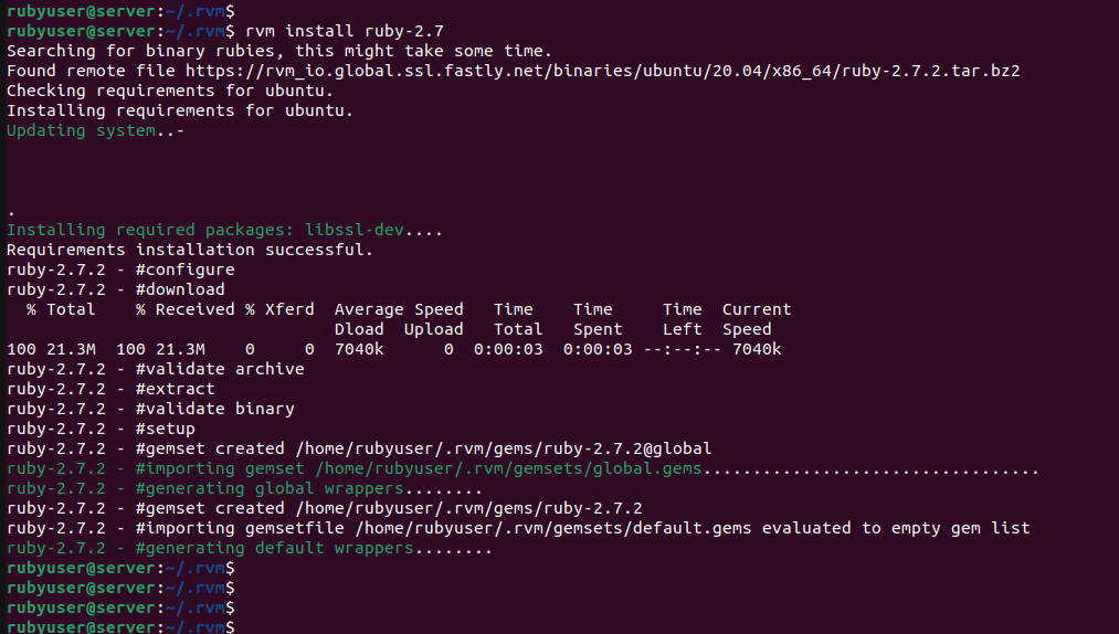 rvm install ruby-2.7