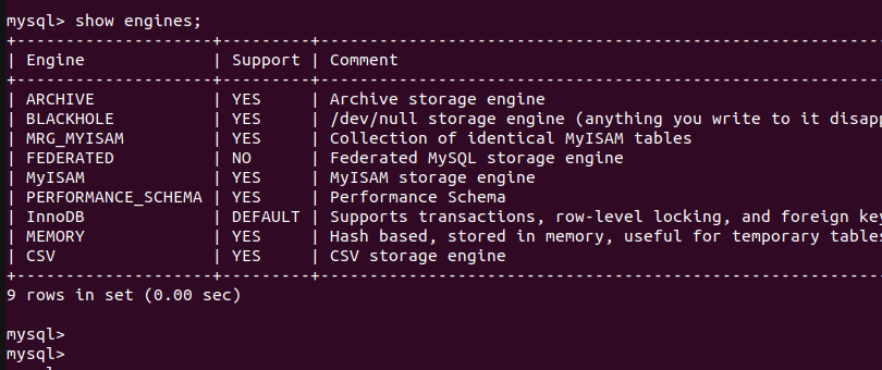 mysql engines