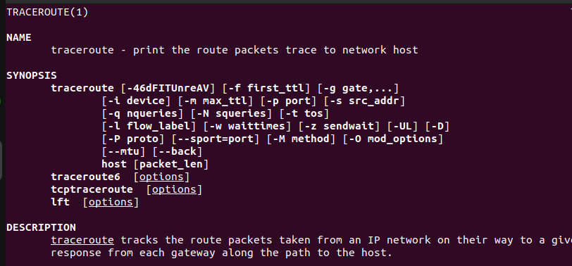 Документация по утилите traceroute