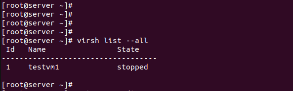 virsh list --all