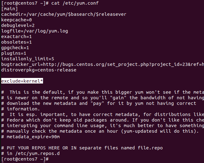 yum upgrade exclude kernel